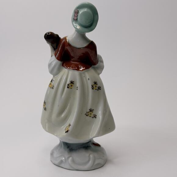 Occupied Japan Figurine 18th Century Lady w/Mandolin Hand Painted 1945-1952 VTG - Picture 3 of 10
